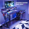 Bestier L Shape Gaming Desk, 41.6inch Large Grid Pickup Light Gaming Desk - 2 of 4