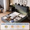 Bed Frame with Lift Up Storage, Upholstered Velvet Bed with Storage Headboard, Metal Platform Bed, Hydraulic Support, No Box Spring Needed - 4 of 4