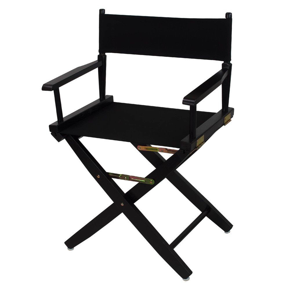 Photos - Chair 18" Extra Wide Directors  Black - Flora Home