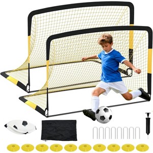 Soccer Goal Nets for Backyard,Training,Soccer Training Equipment Portable Net for Soccer/Football Practice,Metal Goal Post for Adults Kids,Easy Setup - 1 of 4