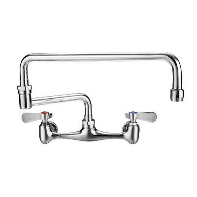 ALFI Wall Mount Utility Faucet with Double Jointed Retractable Swing Spout and Lever Handles
