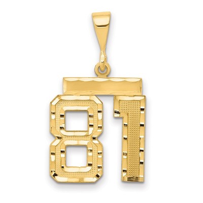 Black Bow Jewelry 14K Yellow Gold, Varsity Collection, Medium D/C Pendant Number 81