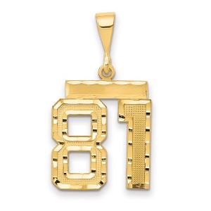 Black Bow Jewelry 14K Yellow Gold, Varsity Collection, Medium D/C Pendant Number 81 - 1 of 4