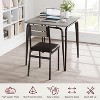 3 Piece Dining Table Set for 2, Small Wooden Kitchen Table w/Storage, Farmhouse Square Dinette Set for Dining Room, Apartment, Small Space - 4 of 4
