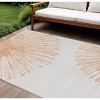 Salmon And Ivory Abstract Washable Indoor Outdoor Area Rug - 2 of 4