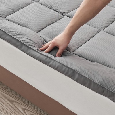 Ultra-Soft Twin Gray Down Alternative Mattress Topper