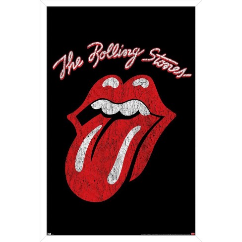 Trends International Rolling Stones - Classic Logo Framed Wall Poster  Prints White Framed Version 22.375