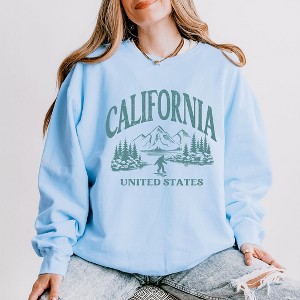 Simply Sage Market Women's Lightweight Garment Dyed Graphic Sweatshirt California Forest Scene - 1 of 4