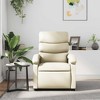 vidaXL Manual Recliner Chair, Adjustable Backrest/Footrest, Cream Faux Leather Reclining Sofa - White - 3 of 4
