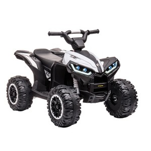 12V Ride On Toy ATV, Battery Powered 4 Wheeler Quad Car, Electric ATV with Remote Control, Music, Horn, Monitor Display, LED Lights for Toddlers 3-10 - 1 of 4
