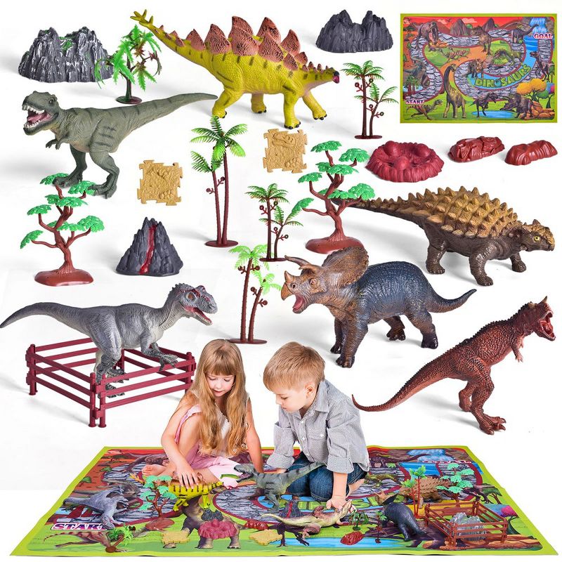 Fun Little Toys 26 PCS Dinosaur Activity Mat with Figurines, 1 of 8