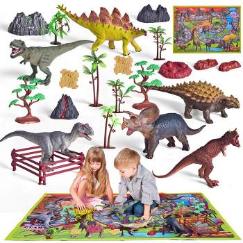 Fun Little Toys Dinosaur Activity Mat with Figurines, 26 pcs