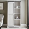 Owens Farmhouse Sliding Barn Door Storage Hutch Brushed White - Saracina  Home