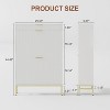 Coucheta 29'' Shoe Storage Cabinet with 2 Flip Doors, Freestanding Narrow Shoe Rack with Open Shelf and Metal Legs, for Entryway Hallway - 3 of 4