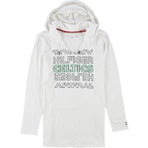 Tommy Hilfiger Womens Boston Celtics Hoodie Sweatshirt, White, Small - 1 of 2