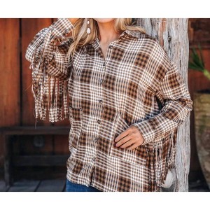 Women's Woodland Escape Long Sleeve Flannel Top - Southern Grace - 1 of 2