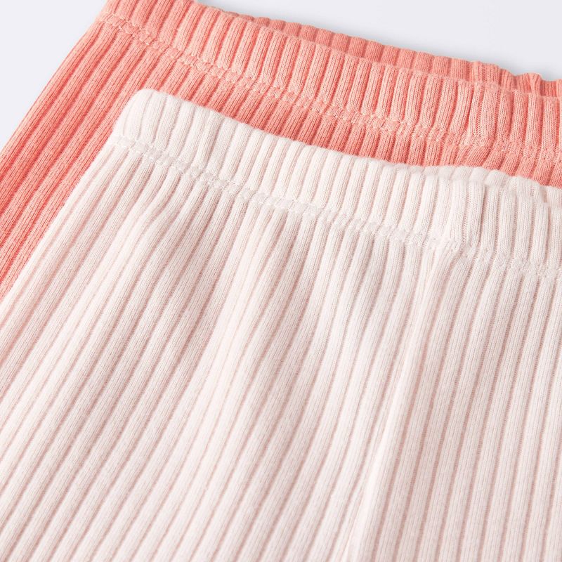 Baby Girls' 2pk Wide Ribbed Pants - Cloud Island™ Pink, 4 of 5