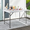 Tangkula 4 FT Folding Ice Bin Table Outdoor Ice Cooler Table w/ Matching Skirt Party BBQ - 2 of 4