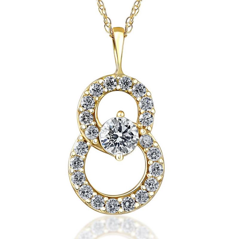 Pompeii3 1/2Ct T.W. Circled By Love Diamond Pendant 10k Yellow Gold Women's Necklace, 1 of 5