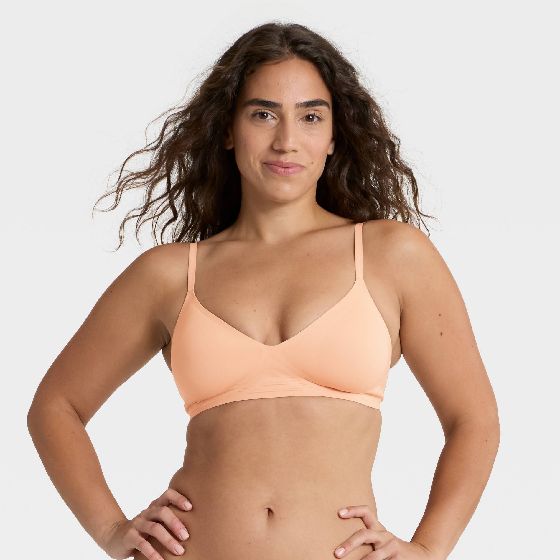Women's Luxury Collection Removeable Pad V-Neck Bralette - Auden™ Pearl Tan L
