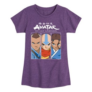 Girls' - Avatar: The Last Airbender - Sokka Aang Katara Fitted Short Sleeve Graphic T-Shirt - 1 of 4