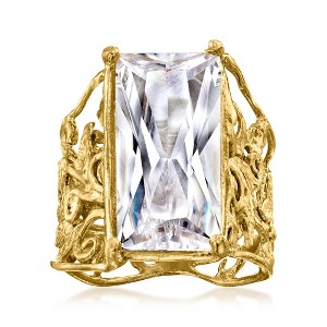 Ross-Simons 12.00 Carat CZ Scrollwork Ring in 18kt Gold Over Sterling - 1 of 4