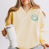 Simply Sage Market S.W.Smiley Embroidered Simple Wink Bold Lightweight Garment Dyed Sweatshirt - 2 of 3