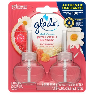 Glade PlugIns Scented Oil Air Freshener Joyful Citrus & Daisies Refill - 1.34oz/2ct