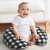 The Peanutshell Nursing Pillow for Breastfeeding, Black and White Buffalo Plaid - 3 of 4