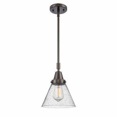 Cone - 1 Light Stem Hung Mini Pendant In Industrial Style-11.13 Inches Tall and 8 Inches Wide