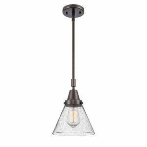 Cone - 1 Light Stem Hung Mini Pendant In Industrial Style-11.13 Inches Tall and 8 Inches Wide - 1 of 1