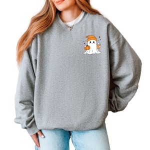 Simply Sage Market Ghost Pumpkin Spice Sparkle Sweatshirt - 1 of 4