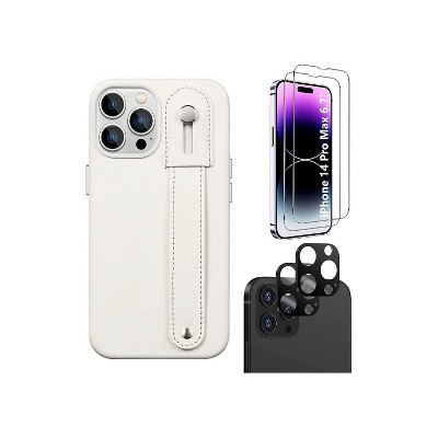 SaharaCase iPhone 14 Pro Max 6.7" Bundle FingerGrip Series Case with Tempered Glass Screen and