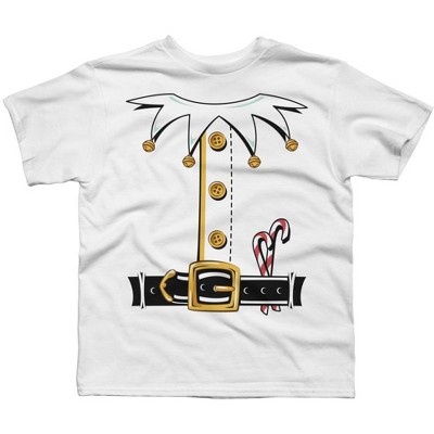 Boy's Design By Humans Santa's Elf Costume Shirt Christmas T-shirt By vomaria T-Shirt