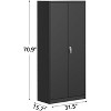 71" Tall Metal Storage Cabinet with Locking Doors | 4 Adjustable Shelves & Leveling Feet | for Pantry, Garage, Bedroom, Office, Craft Room,  Black - 2 of 4