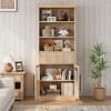 70" Kitchen Pantry Cabinet, Tall Storage Cabinets with Drawer & 2 Glass Doors and 3 Shelves, Floor Cabinet - 4 of 4