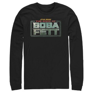 Men's Star Wars: The Book of Boba Fett Distressed Logo Long Sleeve Shirt - 1 of 4
