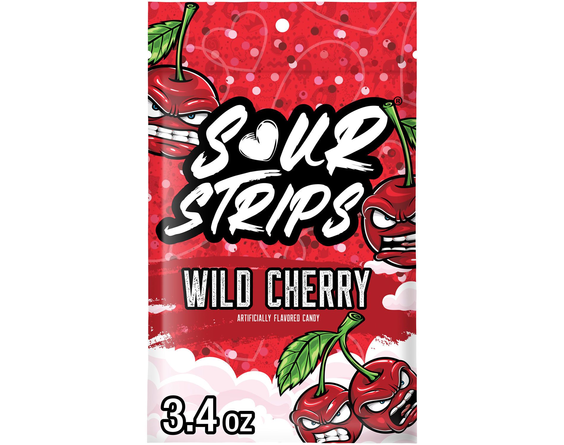 Sour Strips Wild Cherry Valentine's Candy - 3.4oz