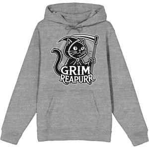 Black Cat Grim Reapurr  Adult Long Sleeve Hoodie - 1 of 3