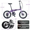 Aukfa 20-Inch 7-Speed Lightweight Aluminum Frame Dual Disc Brake Foldable City Bike, Commuter Bike - 4 of 4
