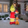 Grinch Animated Airblown Inflatable Putting Santa Hat on Max Scene Dr. Seuss, 6 ft Tall - 2 of 2