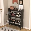 Shoe Cabinet with 2 Flip Drawers, Freestanding Hidden Shoe Rack, Shoe Organizer with Metal Legs, Shoe Storage Cabinet for Entryway Hallway - 2 of 4