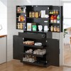 72” Pantry Cabinet, Tall Kitchen Storage Cabinet with 4 Doors and 1 Drawer, Cupboard with Adjustable Shelves for Kitchen, Living Room - 3 of 4