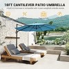 10FT Cantilever Patio Umbrella,360 Degree Rotation,Aluminum Frame Hanging Market Umbrella with Cross Base, Stable for Backyard, Garden, Porch - 4 of 4