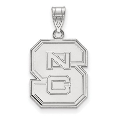 Black Bow Jewelry 14k White Gold North Carolina State Wolfpack NCAA Large Pendant