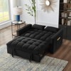 RISOKEYS Velvet 4 in 1 Pull-Out Couch - Convertible Sofa Bed Sleeper Chair with Backrest, Pillows & Storage Pockets for Living Room - 2 of 4