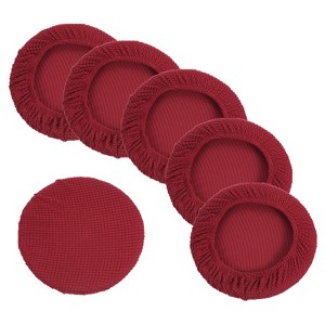 Unique Bargains Round Washable Elastic Bar Seat Cover for Dia 11"-16" Chair 6 Pcs - 1 of 4