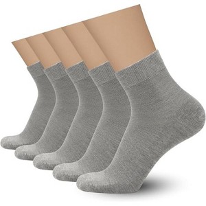 SERISIMPLE Men Rayon Bamboo Ankle Breathable Thin Quarter Athletic Comfortable Casual Mesh Ankle Socks Brown X-Large 5 Pairs - 1 of 4