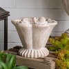 Moda Furnishings Sand and Cement Coral Planter with Textured Beige Finish - 2 of 4