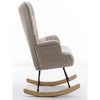 13.15"Modern Patchwork Accent Chair with Solid Wood Armrest and Feet - 4 of 4